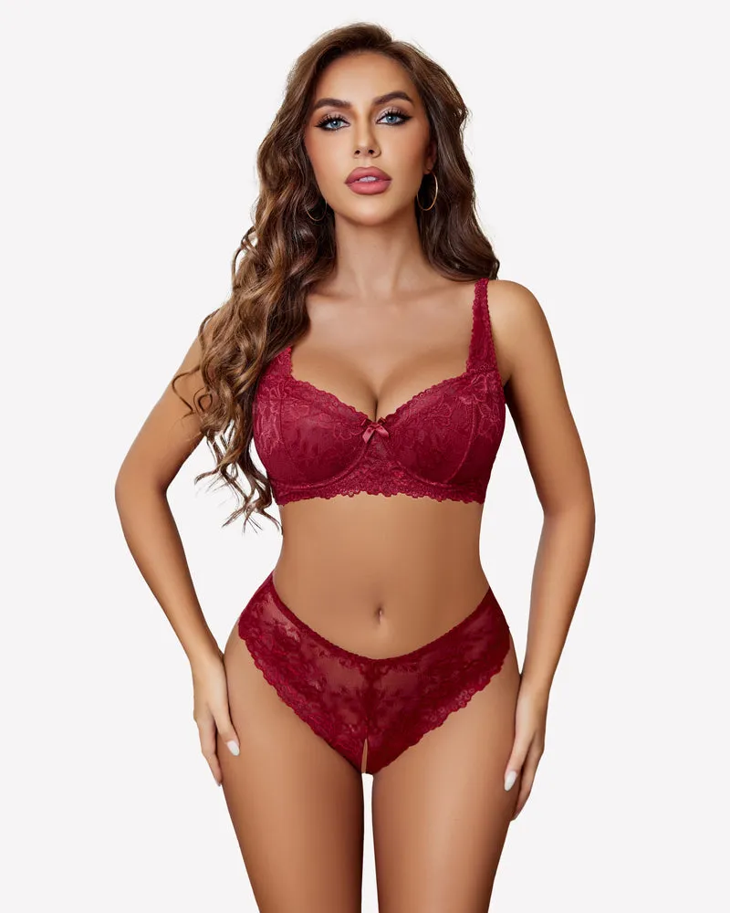 2 Piece Lace Bra and Panty Sets Outfits