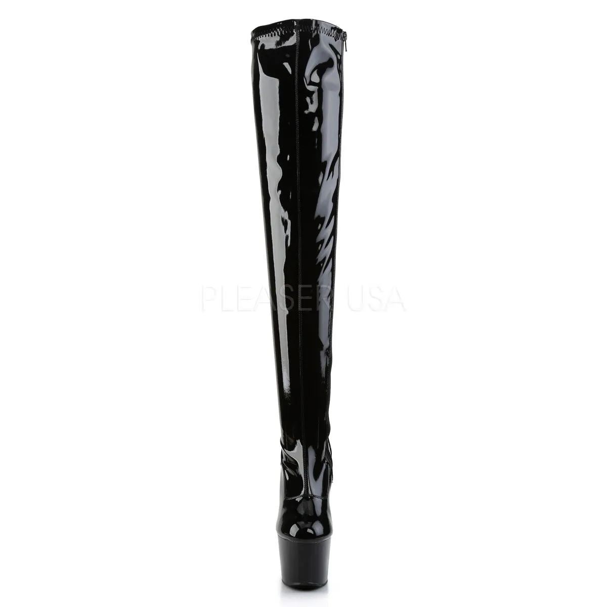 7 Inch Heel ADORE-3000 Black Stretch Patent