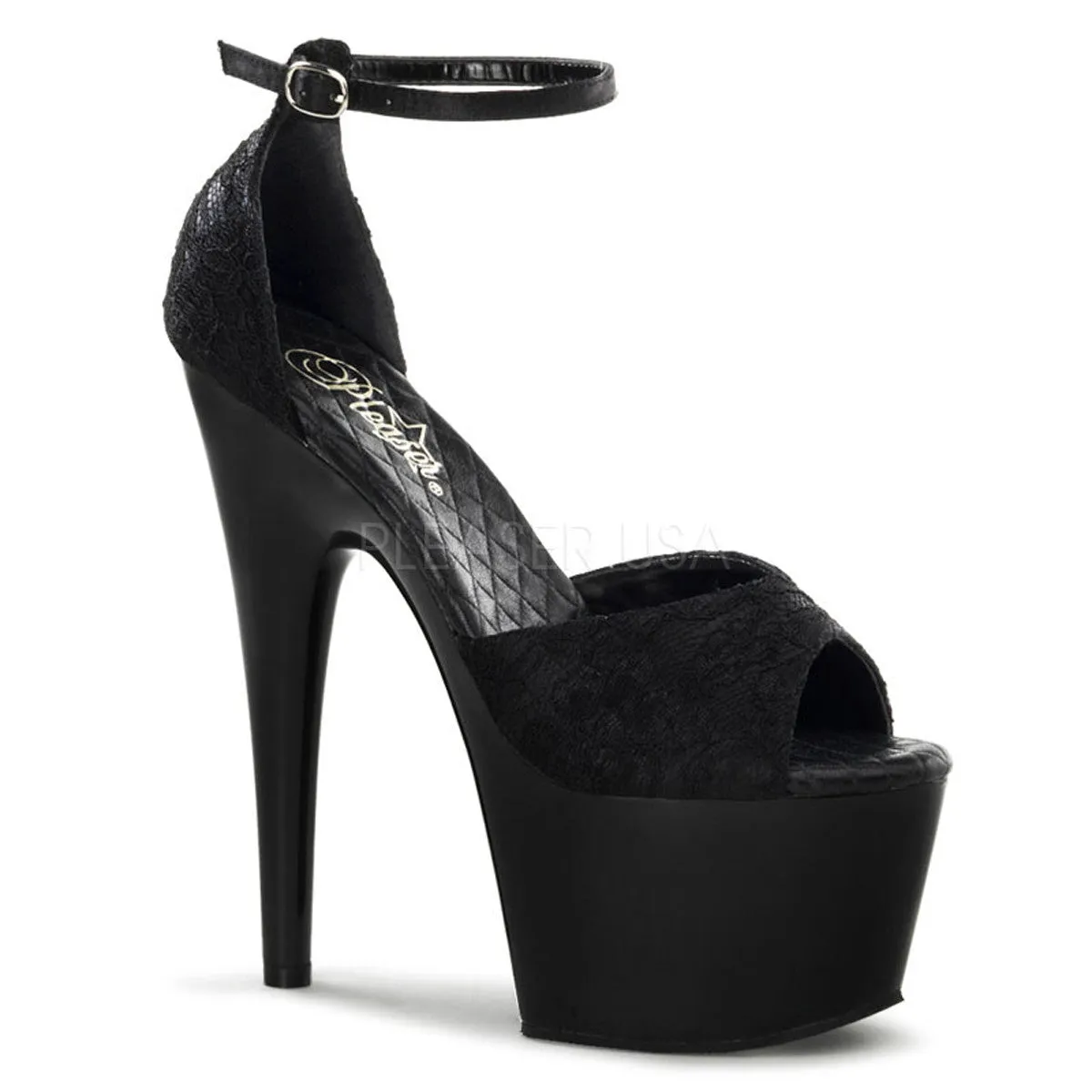 7 Inch Heel ADORE-768 Black Lace