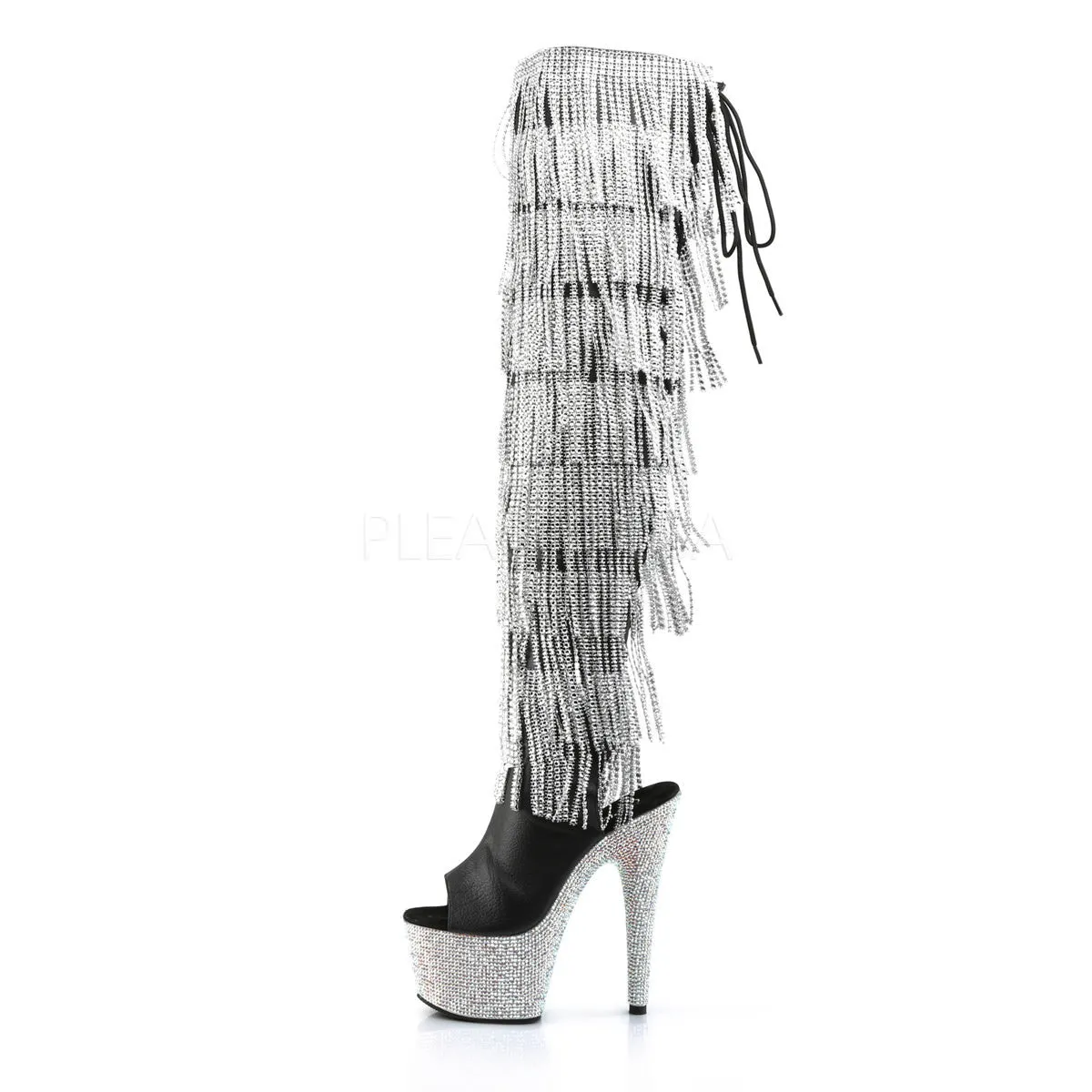 7 Inch Heel BEJEWELED-3019RSF-7 Black