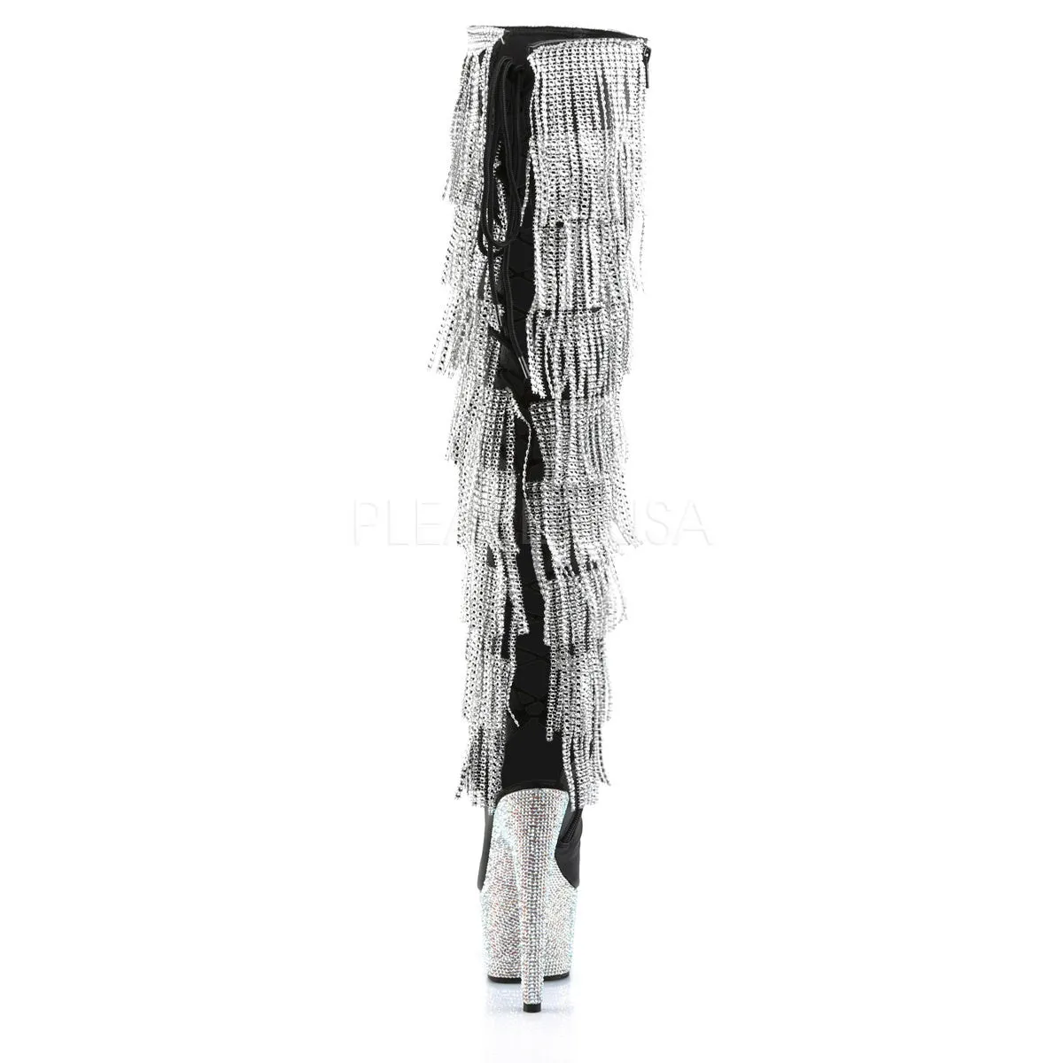 7 Inch Heel BEJEWELED-3019RSF-7 Black