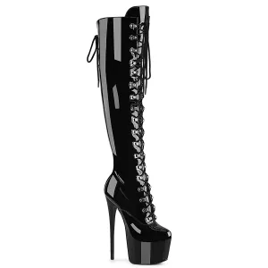 7 Inch Heel JUBILANT-3012 Black Stretch Patent
