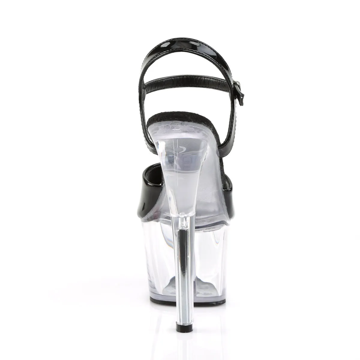 7 Inch Heel SKY-309 Black-Clear