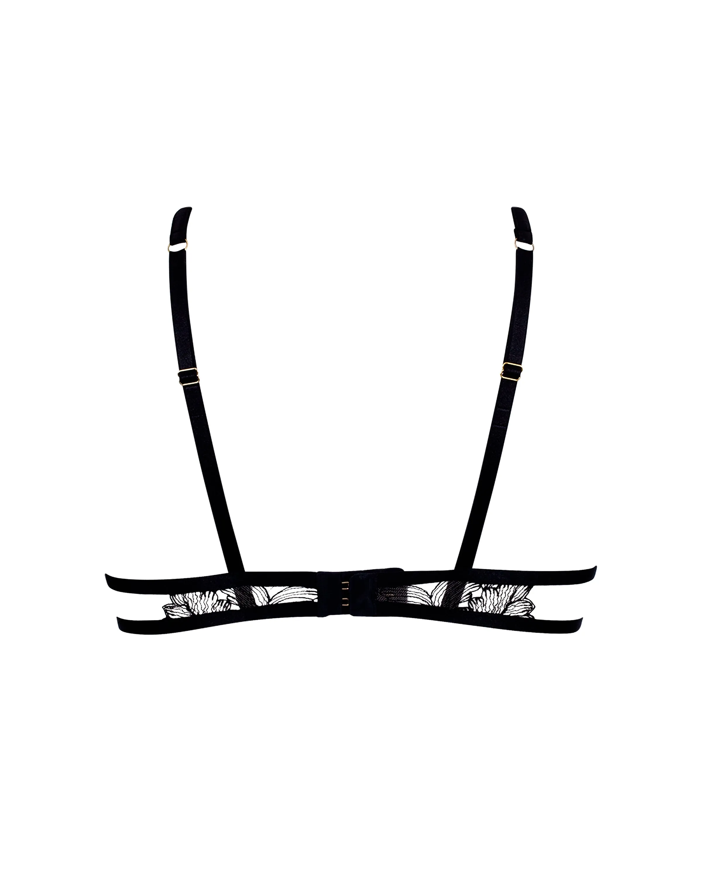 Alula Embroidered Sheer Bra Black
