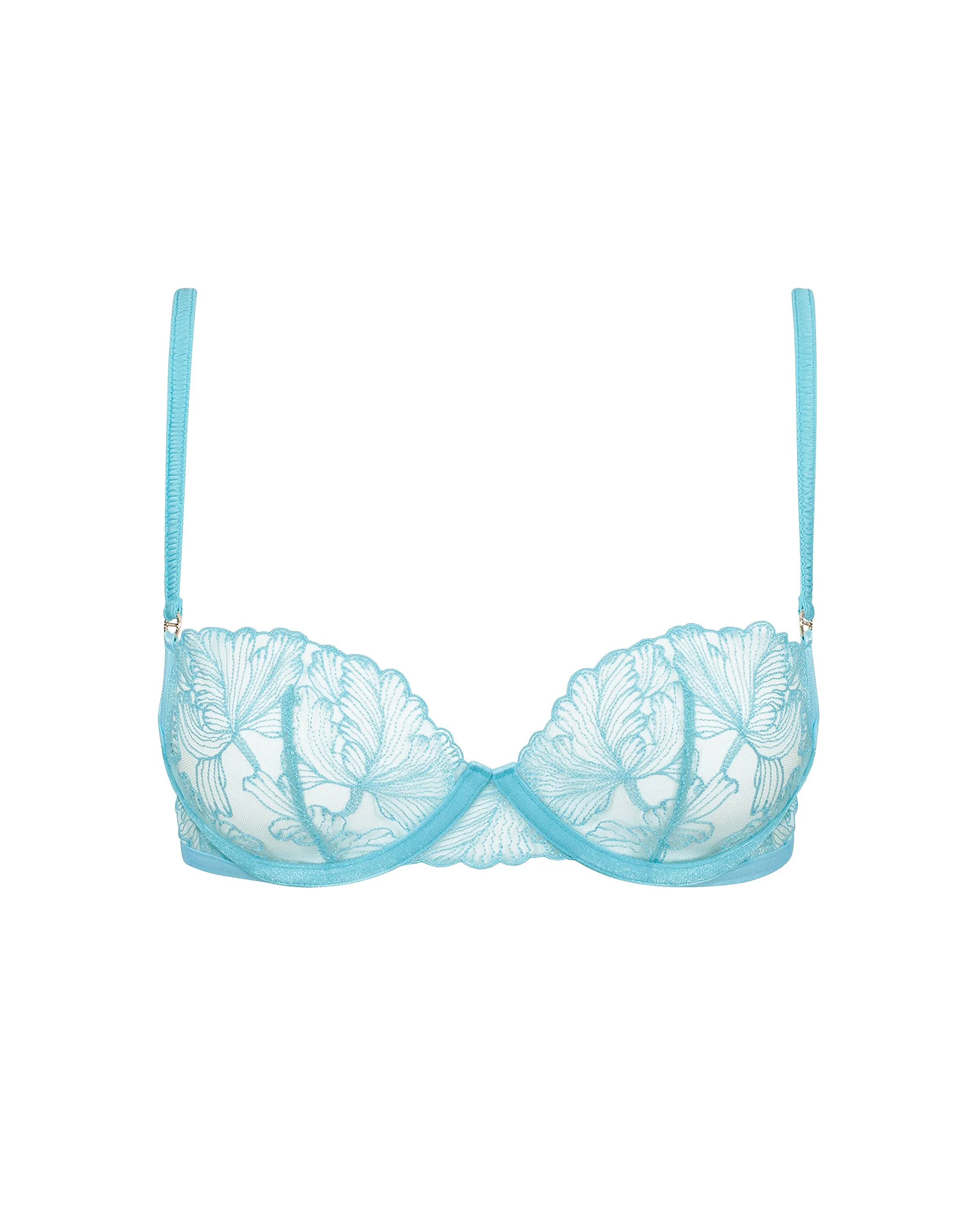 Alula Embroidered Sheer Bra Blue