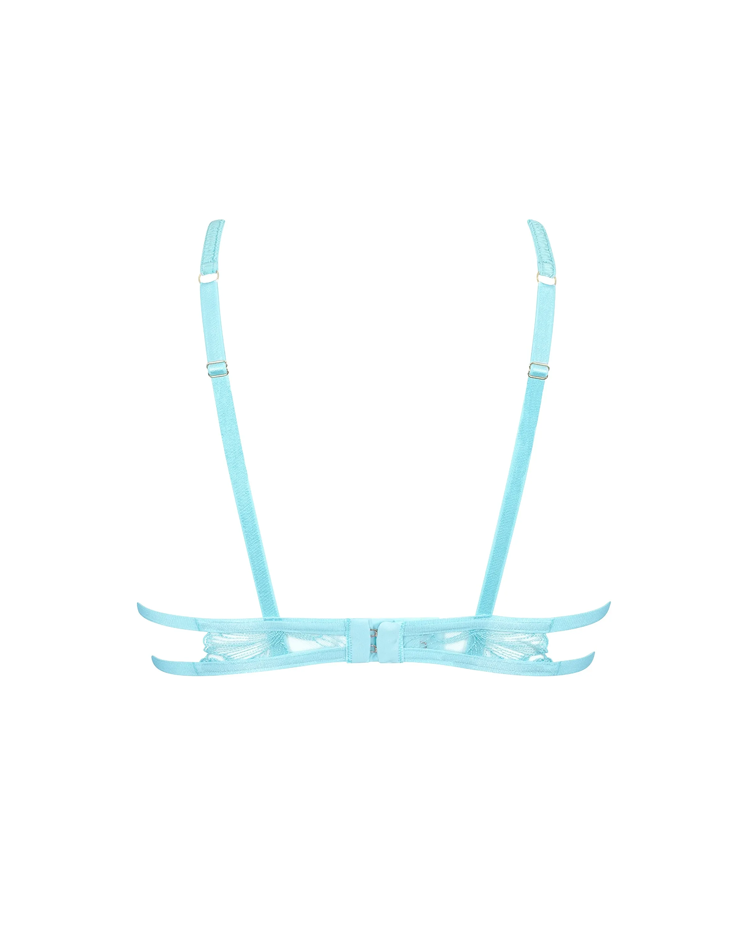 Alula Embroidered Sheer Bra Blue