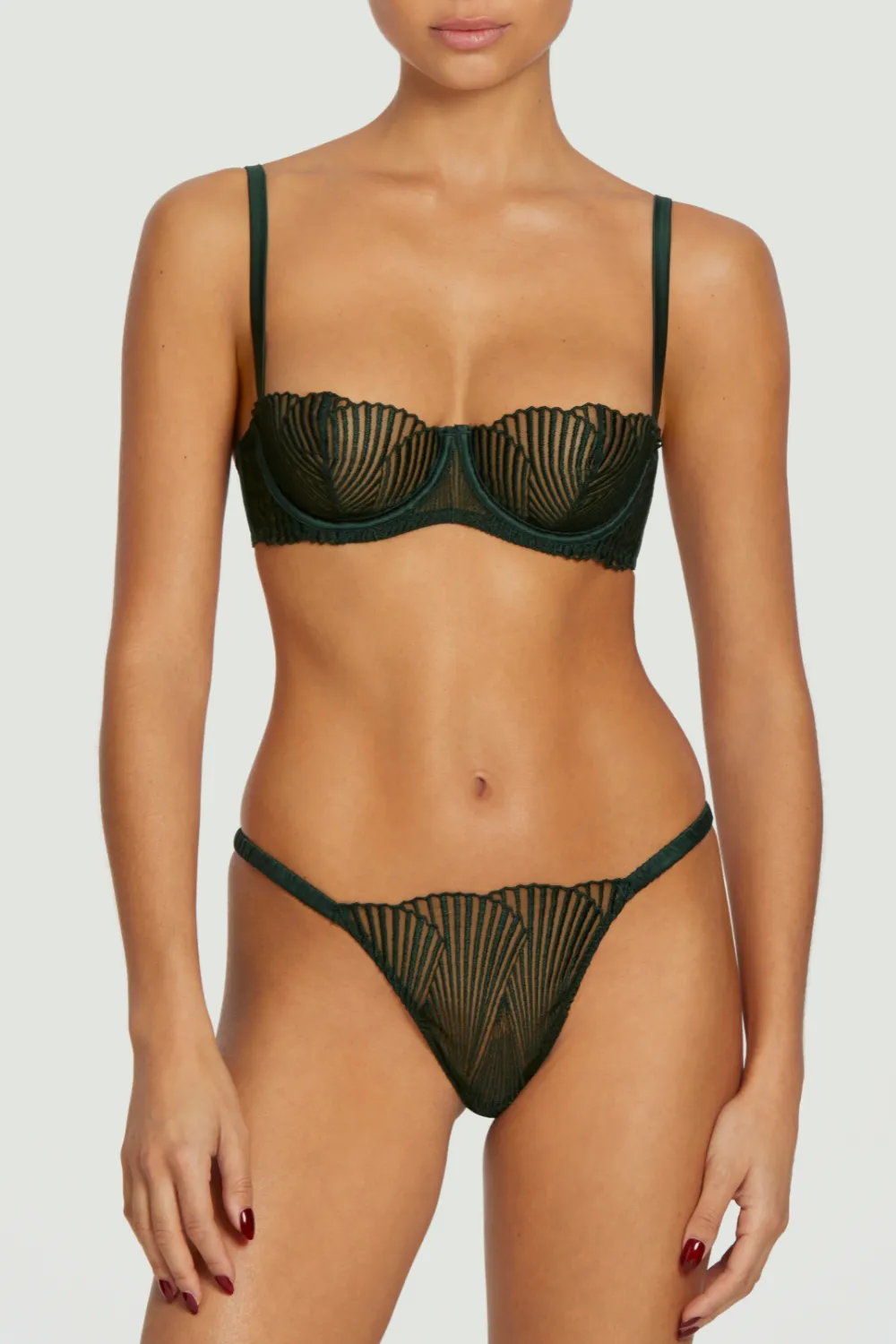 Athena Balcony Bra Green. Size UK 36D