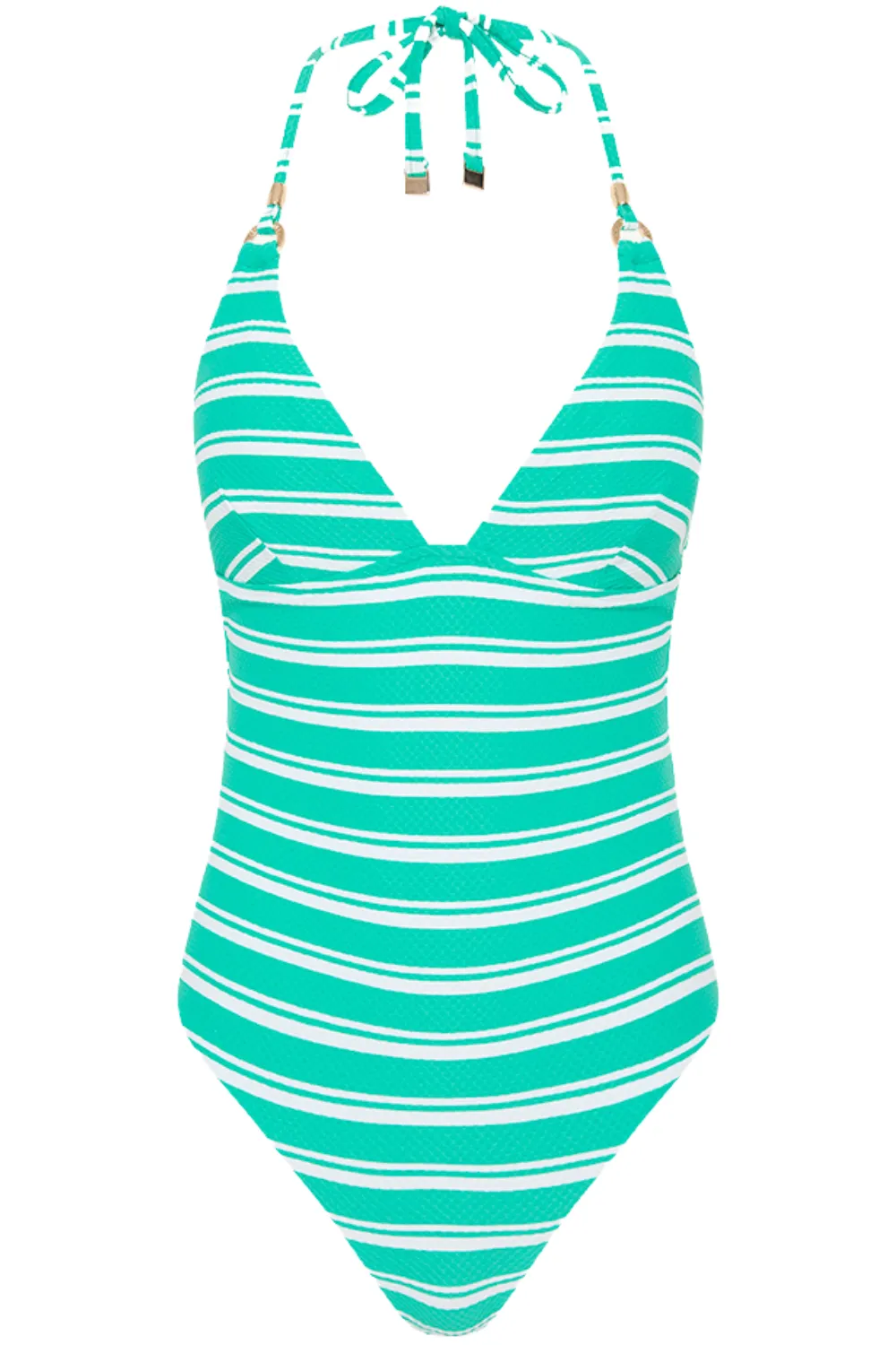 Biarritz Longline Halterneck Swimsuit in Evergreen