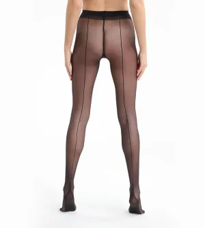 Black DIM Signature Couture 20 tights with back seam