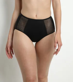 Black High-Waist Flat Tummy Briefs – Dim Silhouette Essentiel