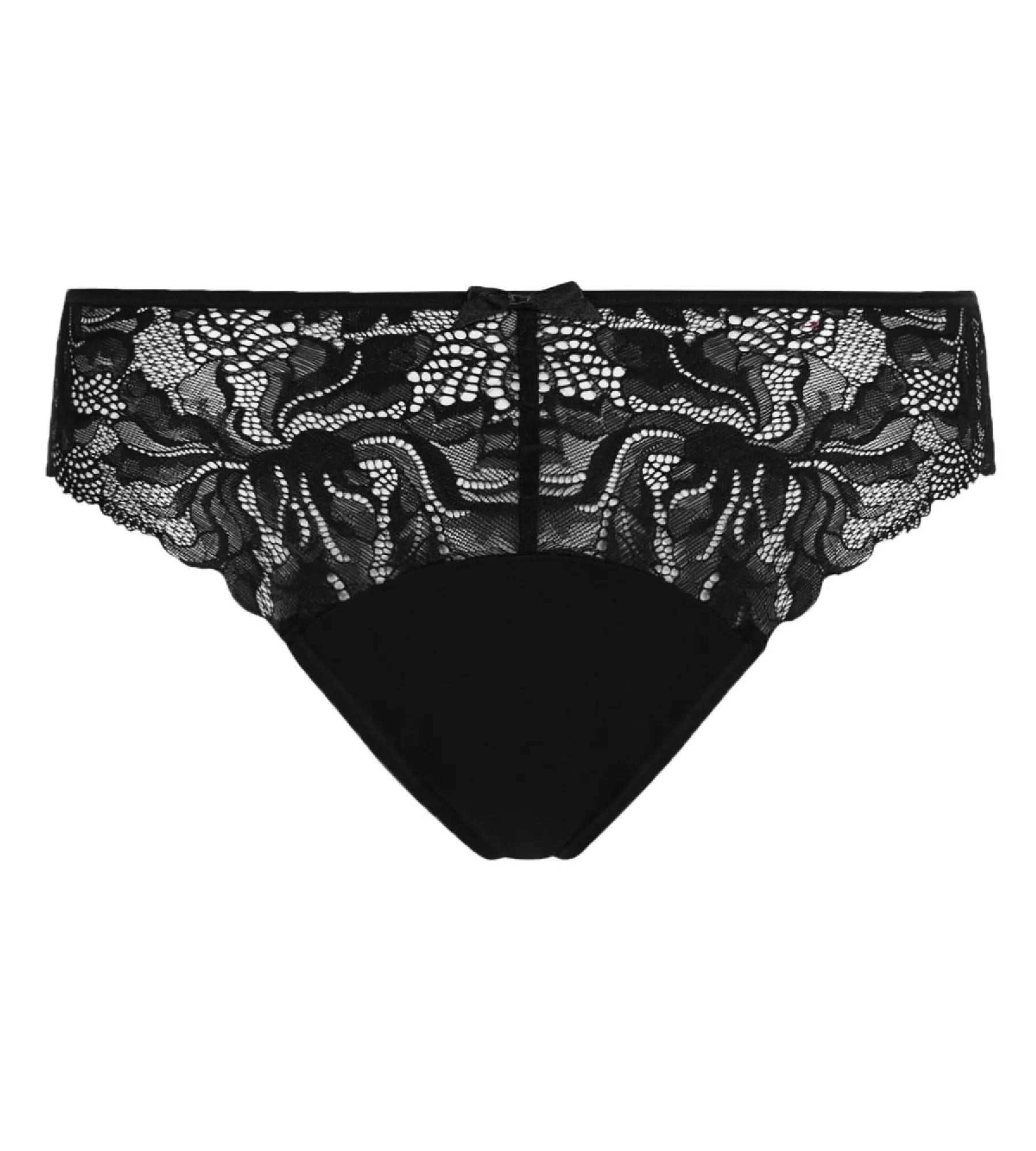 Black microfiber and lace briefs Generous Essential