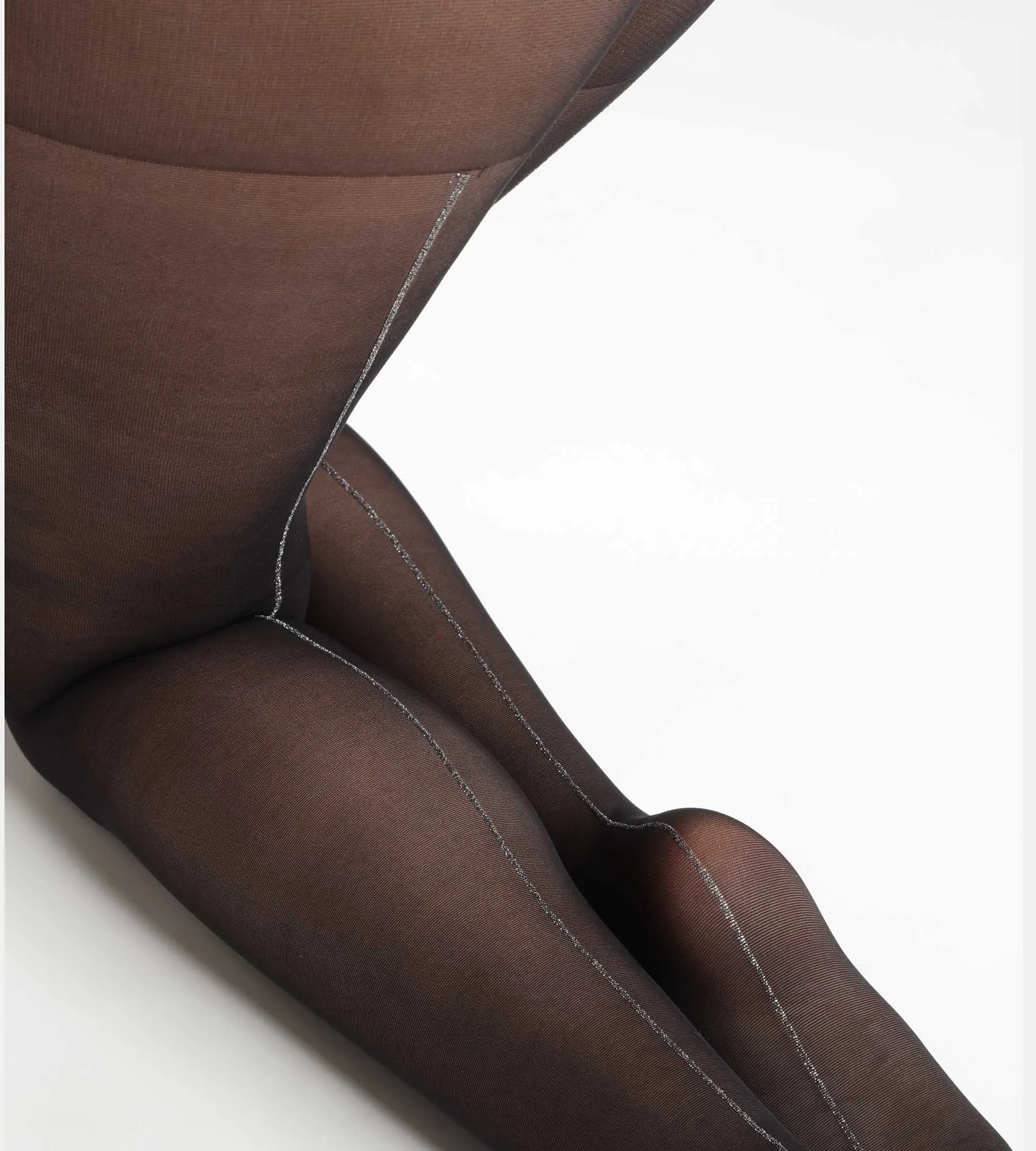 Black sheer tights with silver lurex band Dim Style