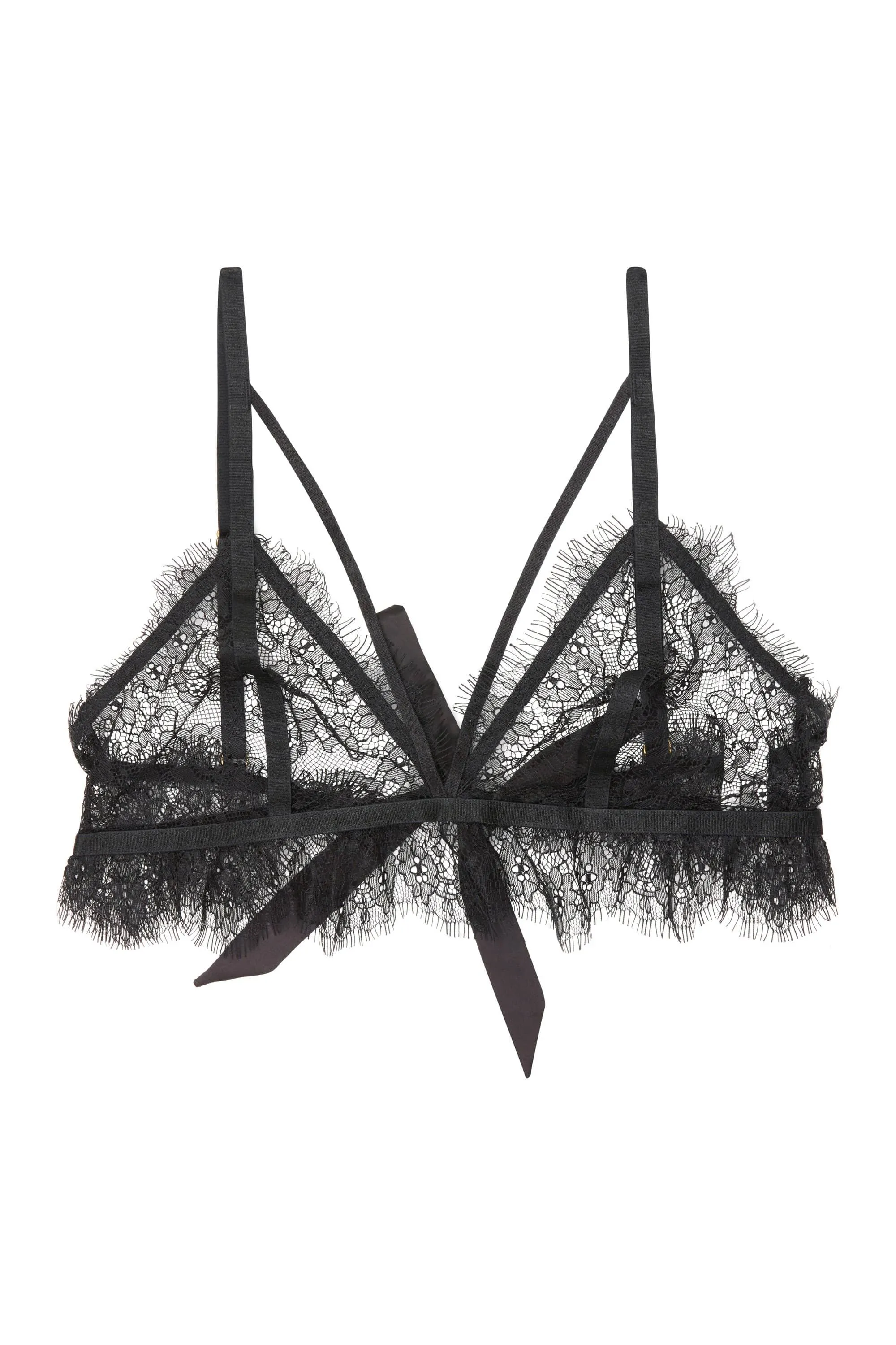 Bryn Black Lace frill triangle bra
