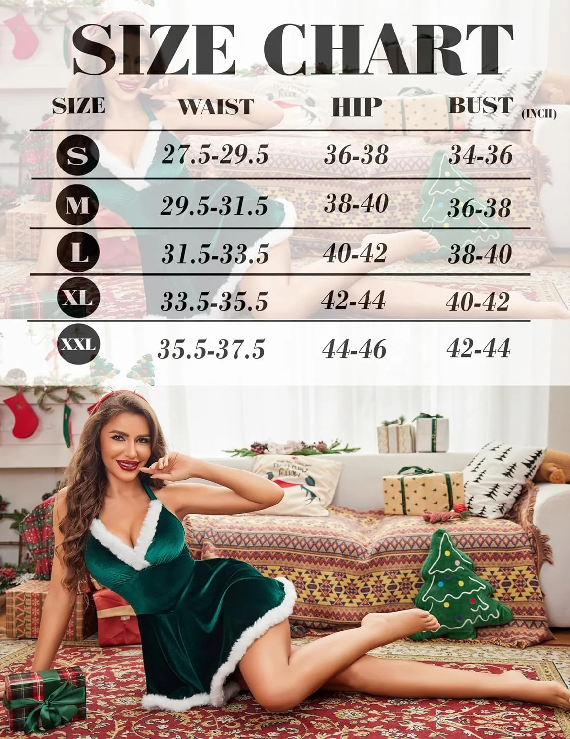 Christmas Lingerie Santa Babydoll Dress