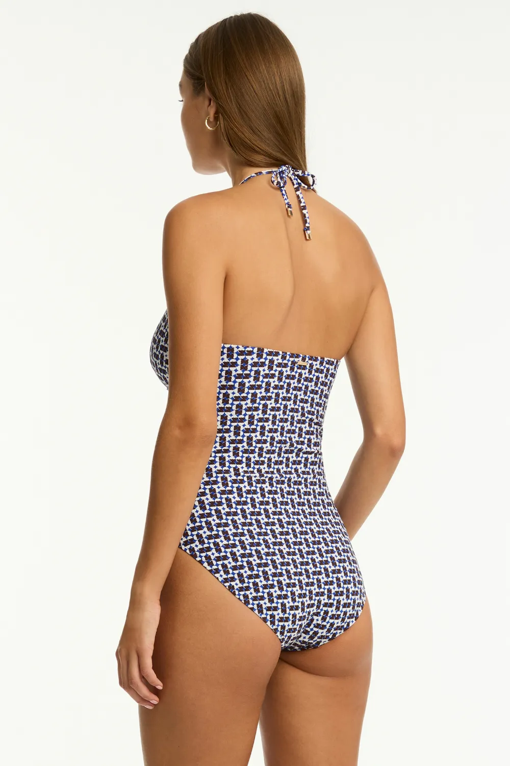 Coast Longline Halterneck Swimsuit in Cobalt