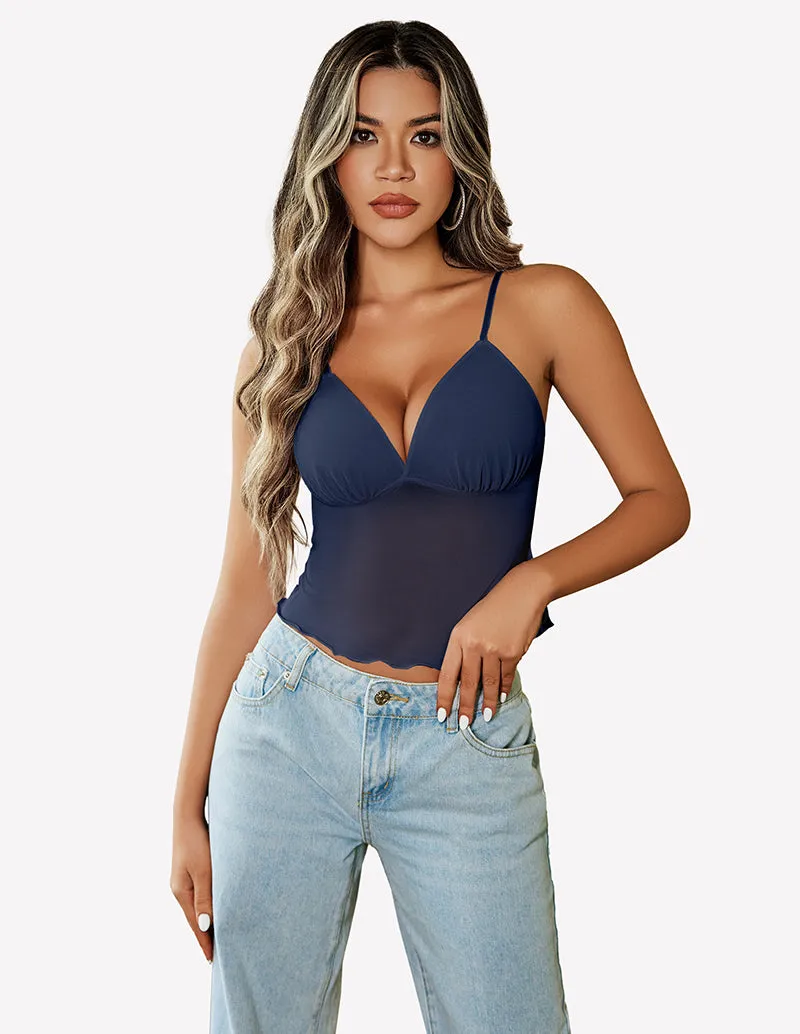 Crop Top Mesh Y2K Tank Tops