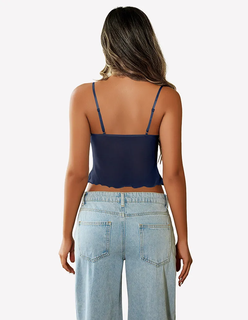 Crop Top Mesh Y2K Tank Tops
