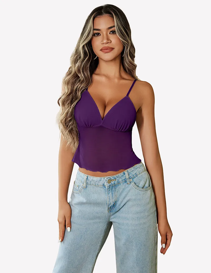 Crop Top Mesh Y2K Tank Tops