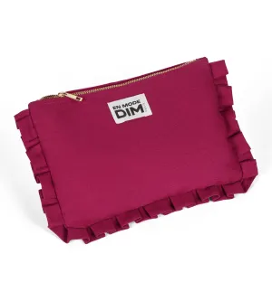 Dim fuchsia clutch bag with zip fastening