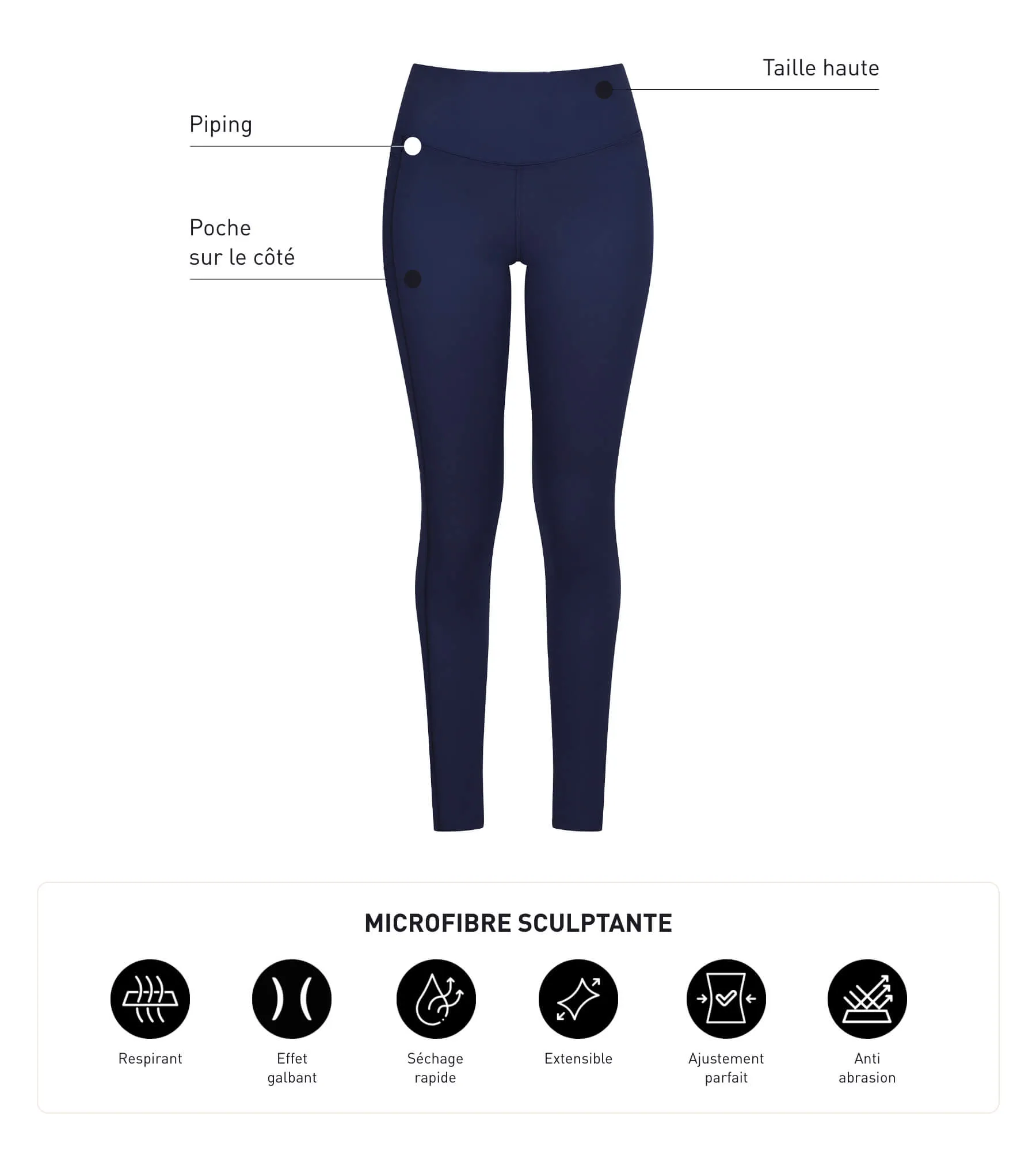 Dim Move Women's Midnight Blue Microfibre Short Legging