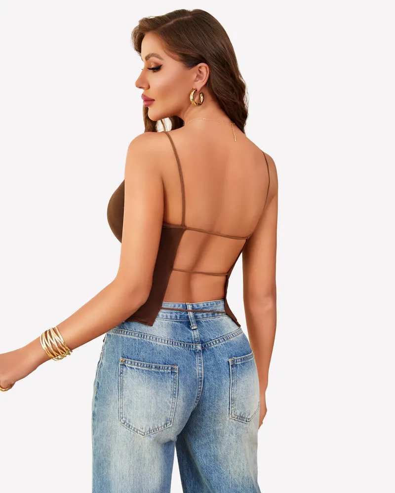 Double Lined Casual Basic Vest Cropped Top