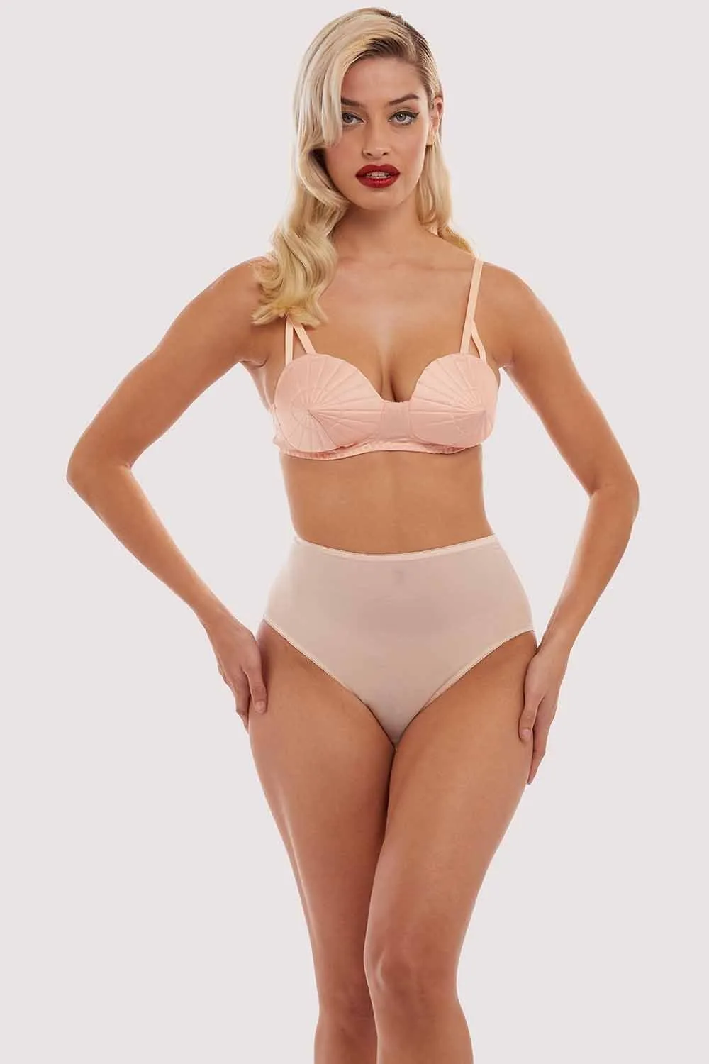 Elsie Peach Mesh Classic High Waist Brief