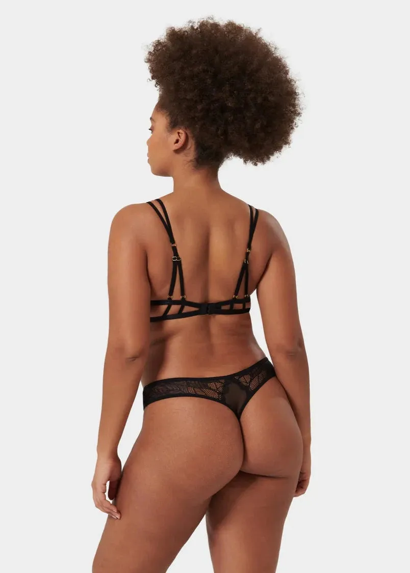 Emerson (Black) Open Cup Lace Bra