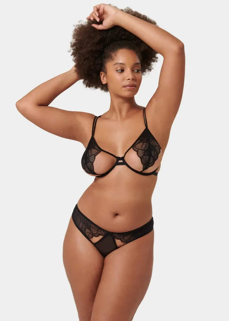 Emerson (Black) Open Cup Lace Bra