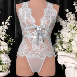 Eyelash Lace Teddy - Something Blue