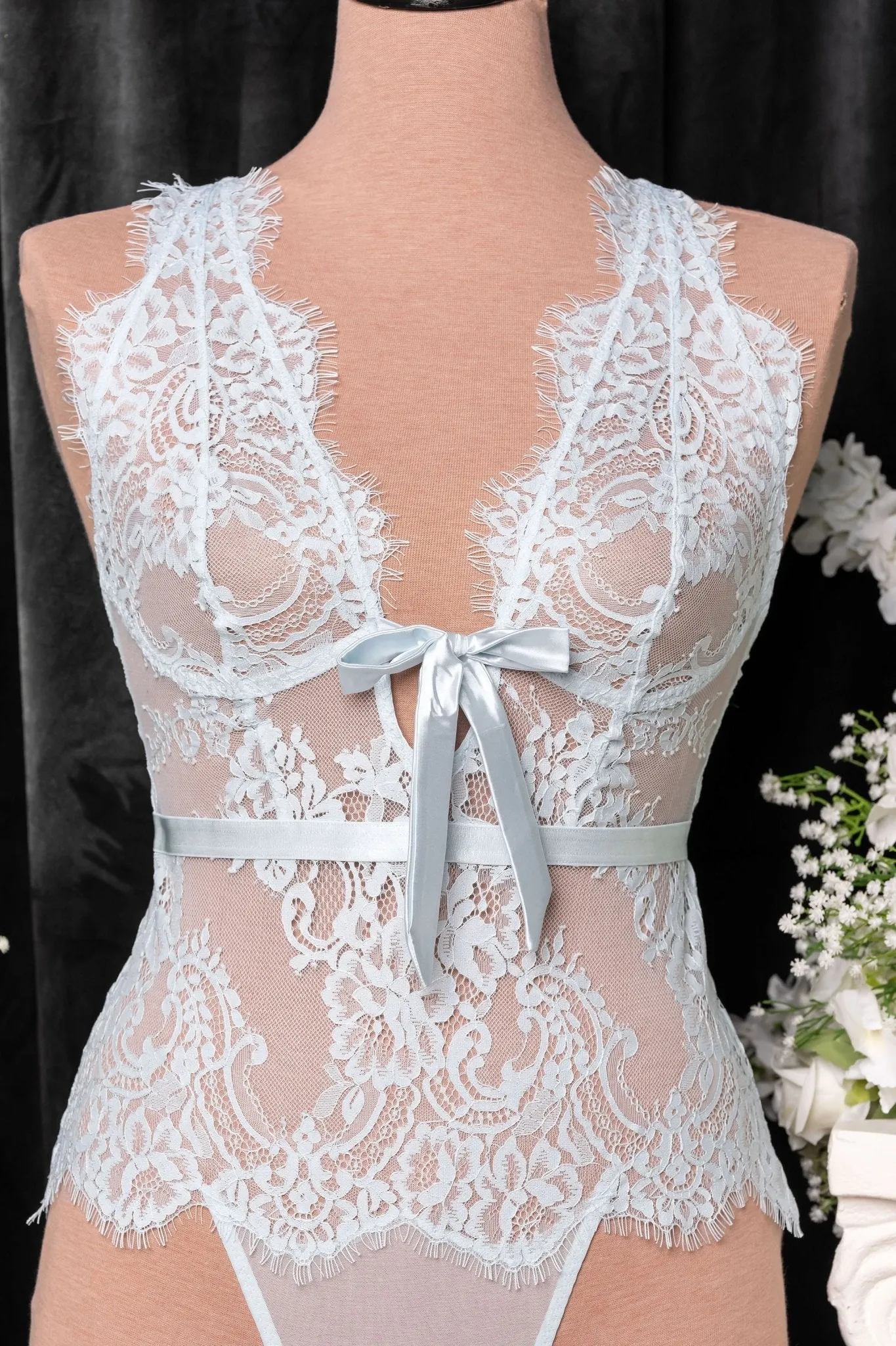 Eyelash Lace Teddy - Something Blue