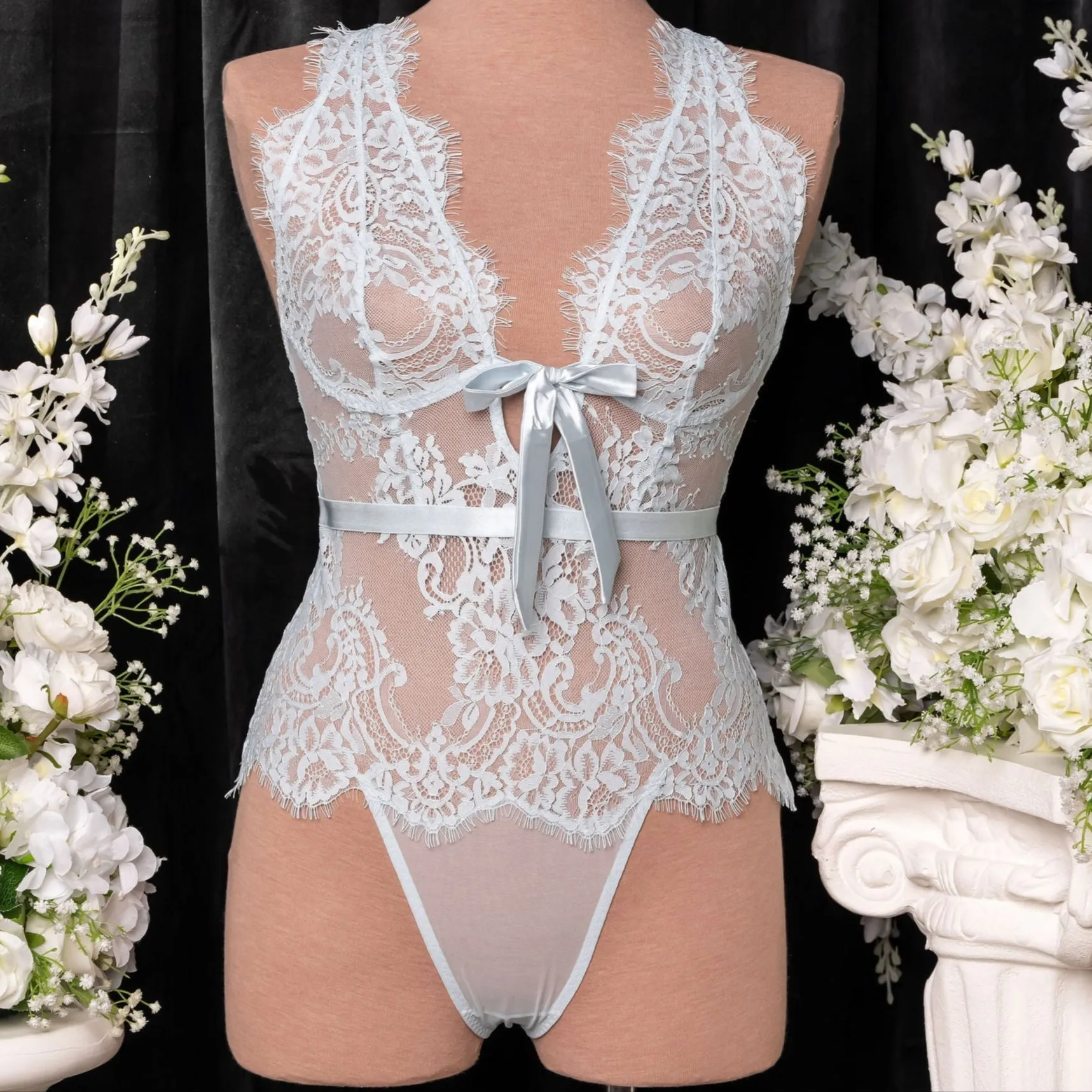 Eyelash Lace Teddy - Something Blue