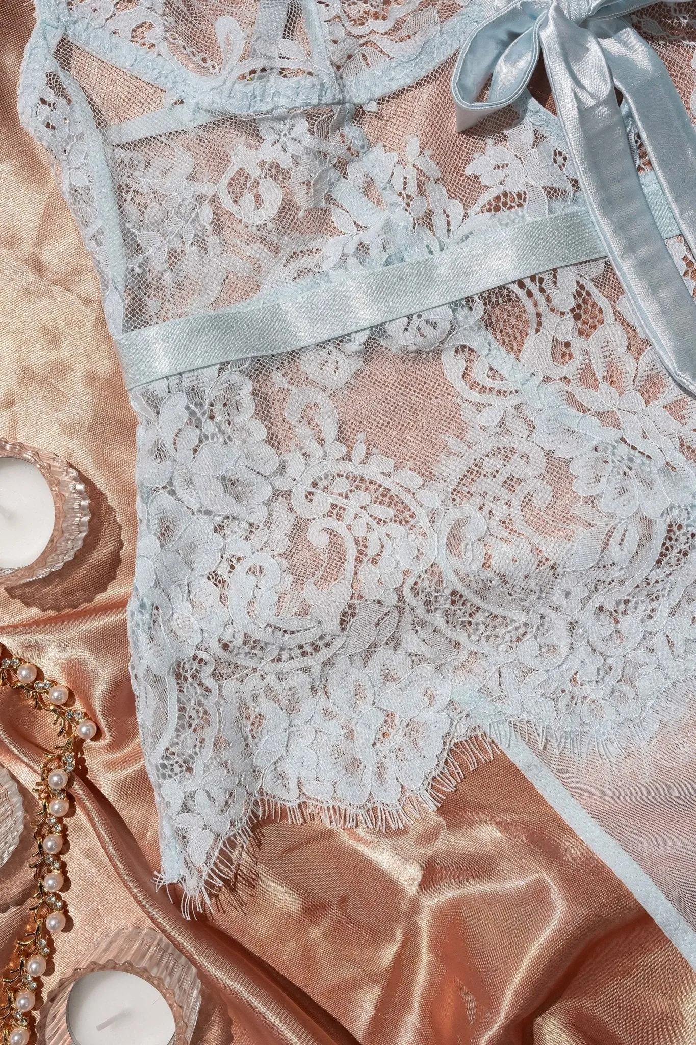 Eyelash Lace Teddy - Something Blue