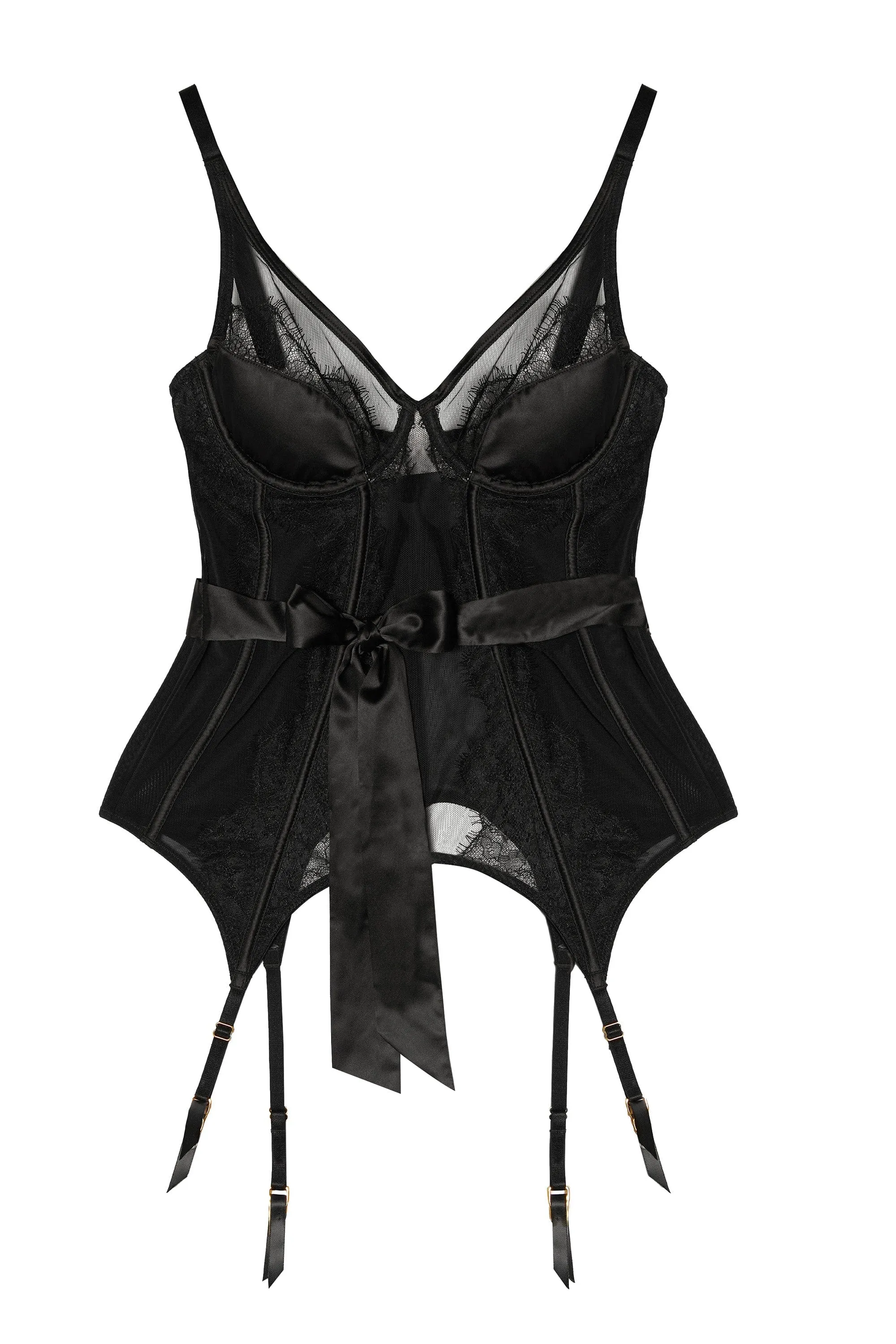 Fabrice Black Lace And Mesh Basque