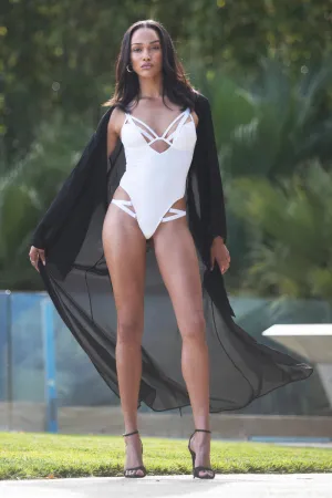 Fatale Thong Swimsuit in White