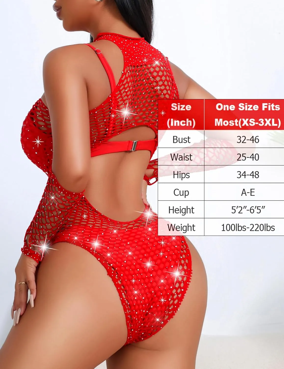 Fishnet Rhinestone Bodysuit