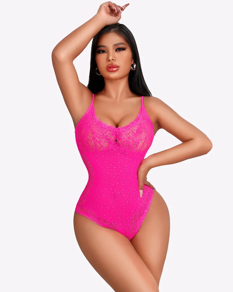 Fishnet Sparkle Rhinestone Bodysuit