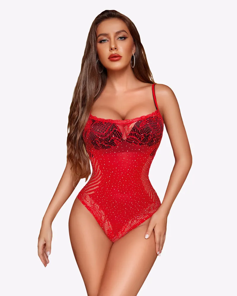 Fishnet Sparkle Rhinestone Bodysuit