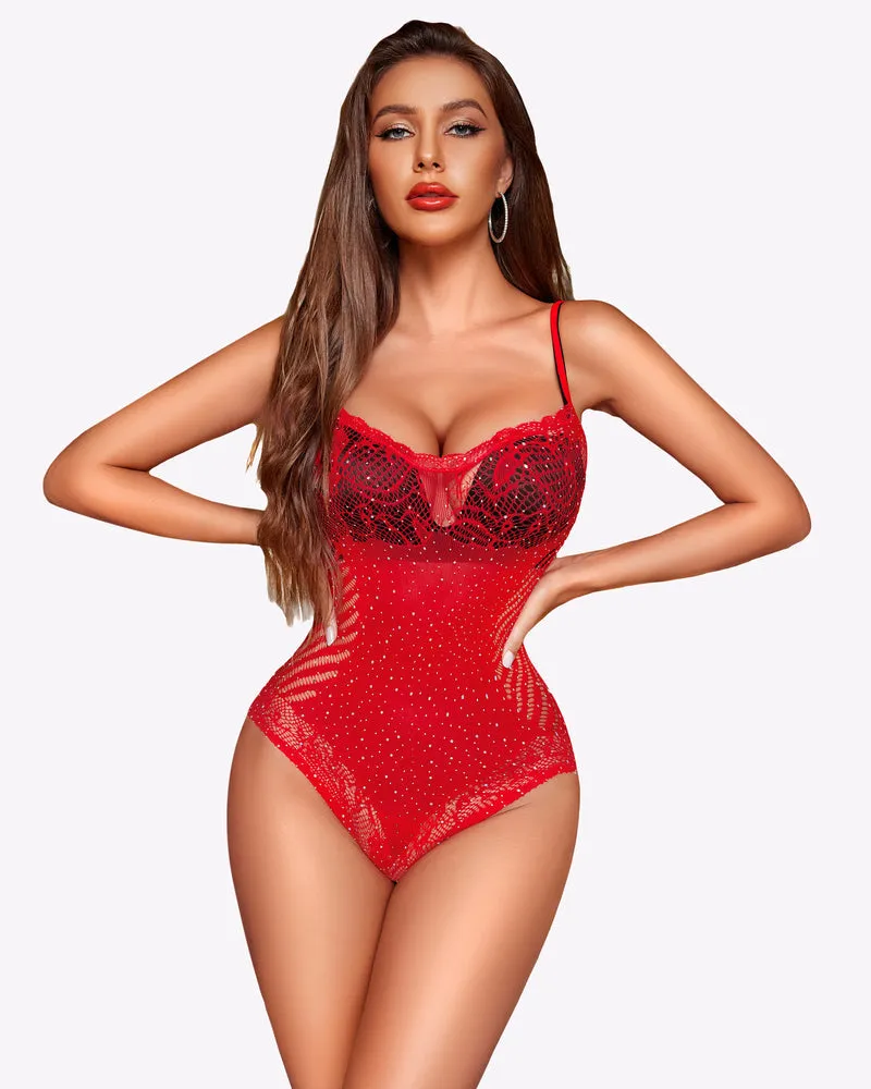 Fishnet Sparkle Rhinestone Bodysuit