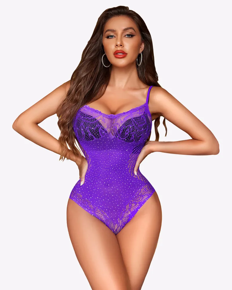 Fishnet Sparkle Rhinestone Bodysuit