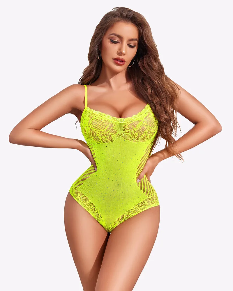 Fishnet Sparkle Rhinestone Bodysuit