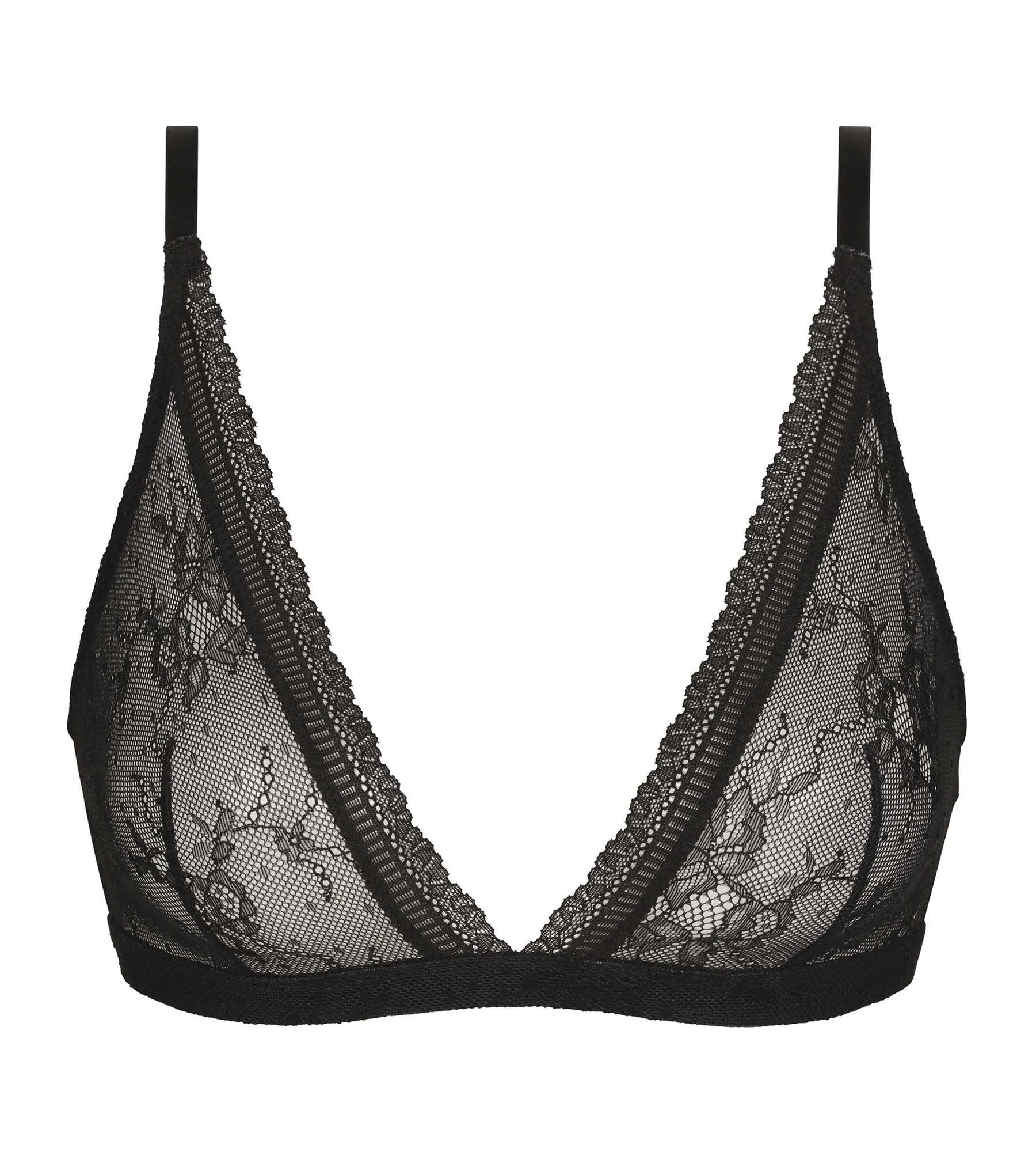 Floral lace triangle bra Black Dim Romance