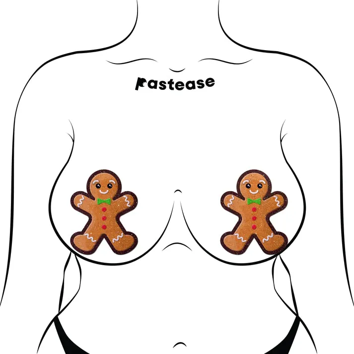 Gingerbread Man Woman Christmas Nipple Pasties