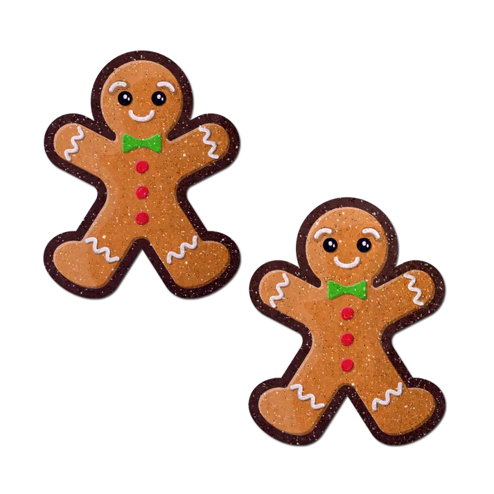 Gingerbread Man Woman Christmas Nipple Pasties