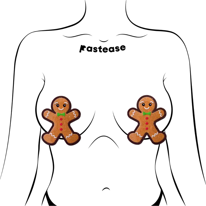 Gingerbread Man Woman Christmas Nipple Pasties