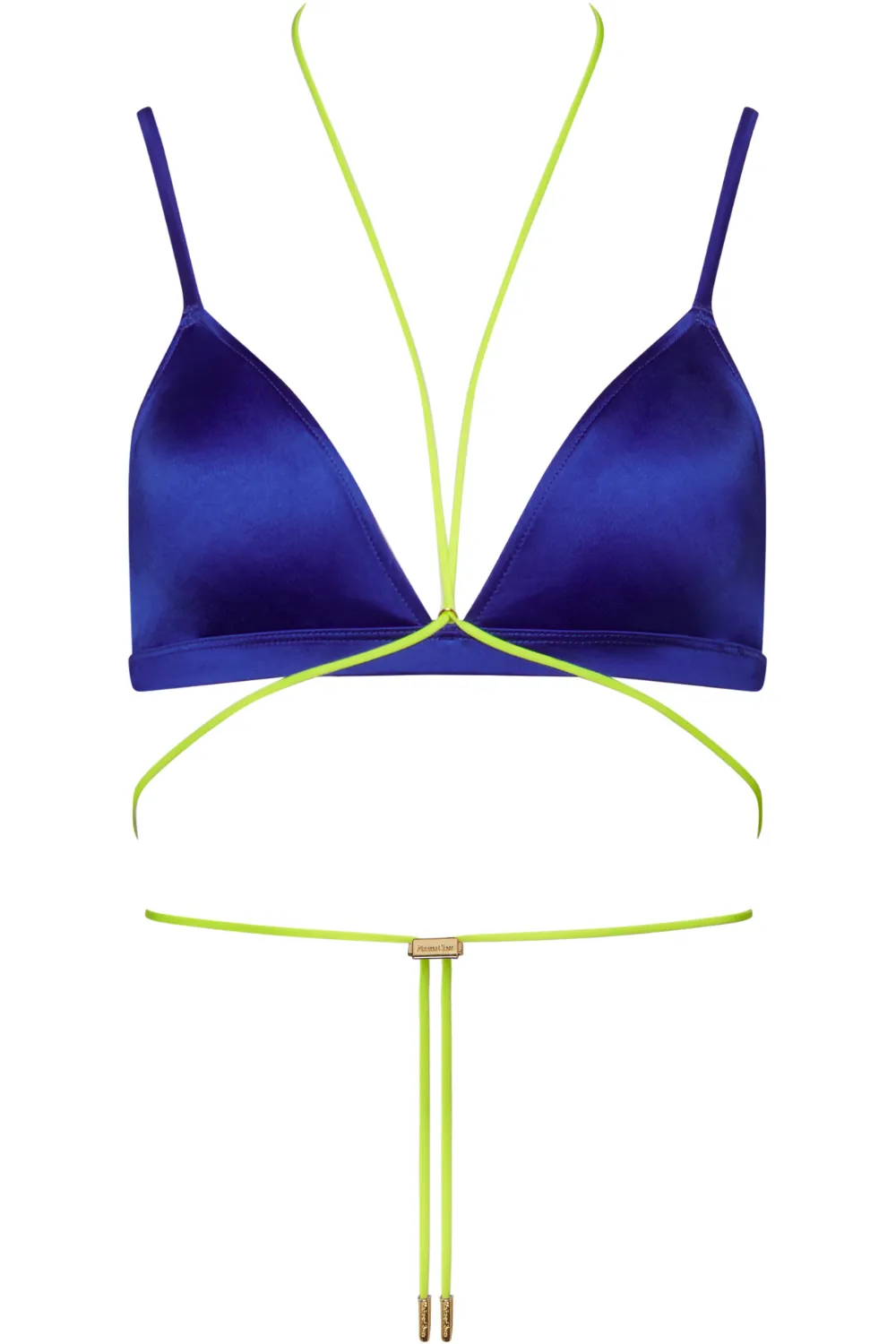 Glow Triangle Bikini Top in Blue