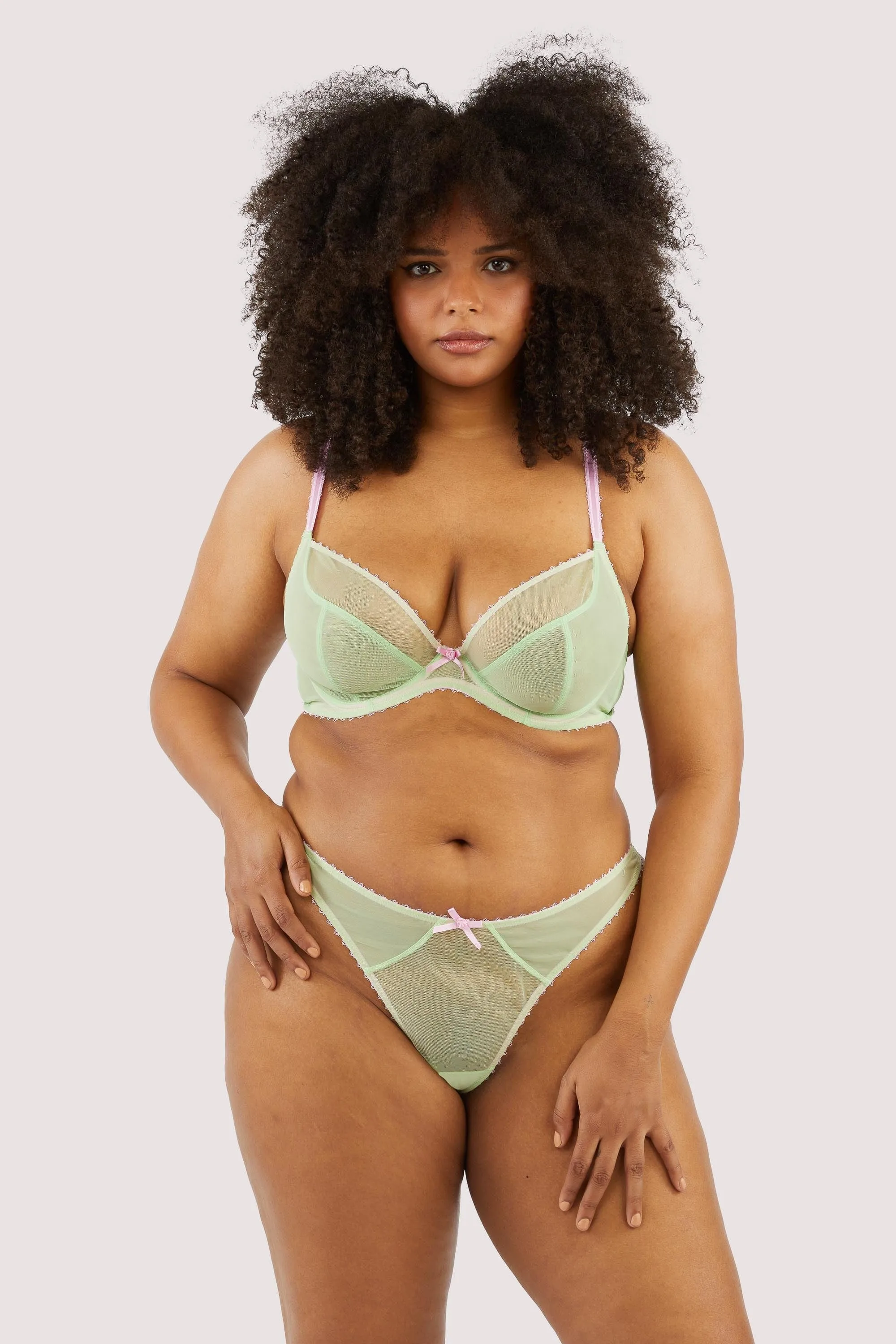 Grace Green Supportive Plunge Mesh Bra