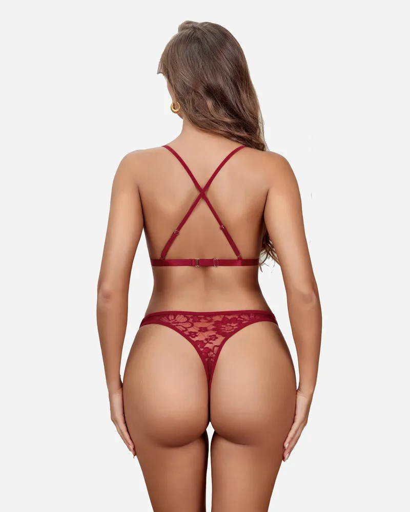 Halter Lace Bra and Panty Set (DE Only)