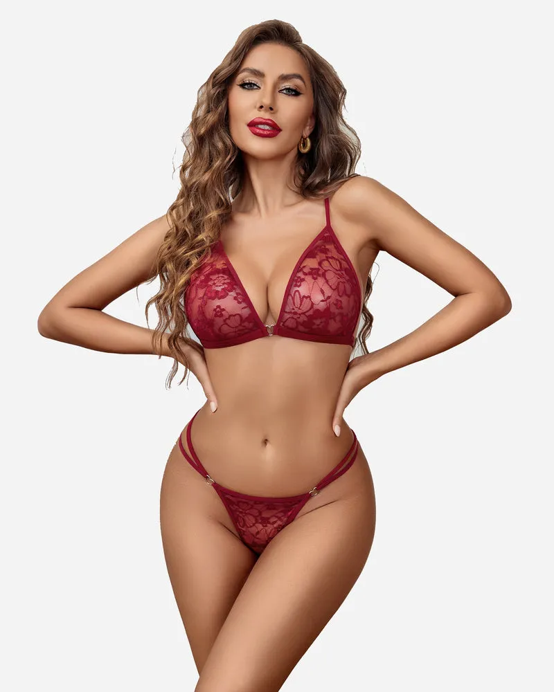 Halter Lace Bra and Panty Set (DE Only)