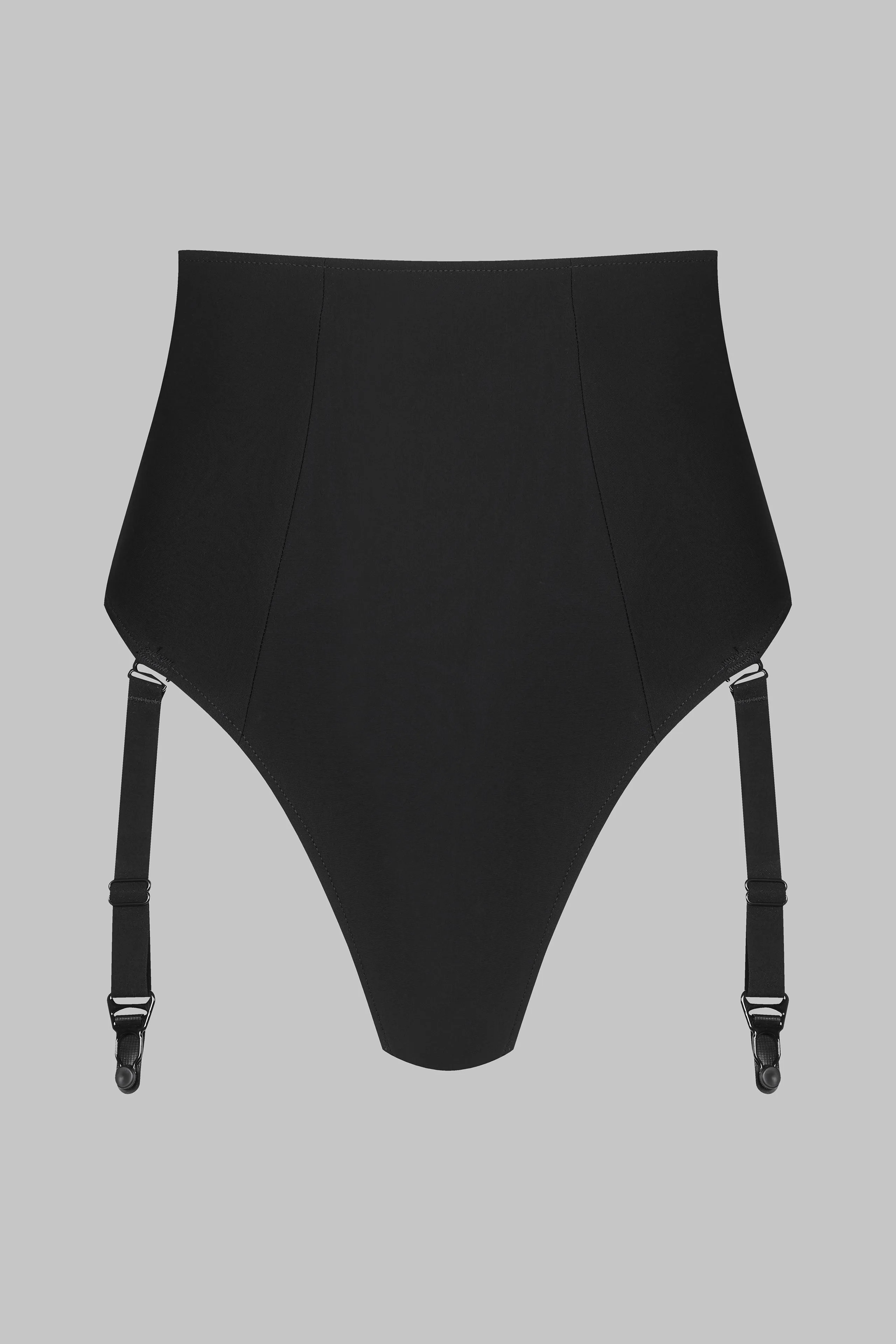 High waisted thong with suspender belt - Nuit Infinie