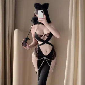 Kitten's Embrace Roleplay Lingerie Set